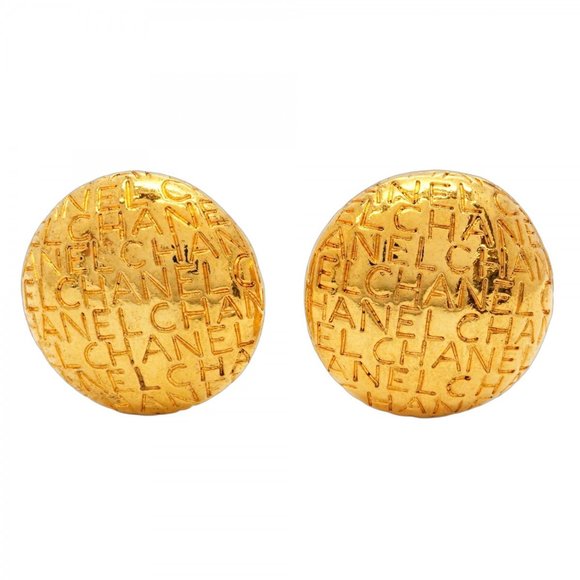 Chanel Circle Earrings, GP Plated Gold, Women's - Picture 1 of 8
